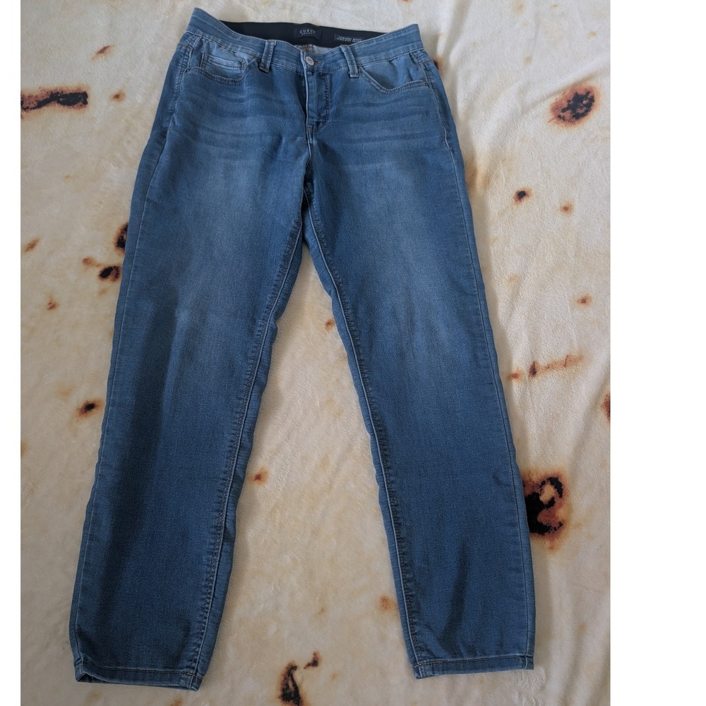 Curve Appeal Womens High Rise Skinny Jeans‎ Blue Medium Wash Size 8/29 Comfort
